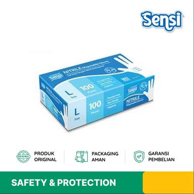 SARUNG TANGAN SENSI NITRILE DISPOSABLE POWDER FREE SIZE L 100 PCS/BOX (BUNDLE 10 BOX) 7237846482469-B10