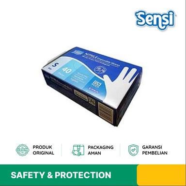 SARUNG TANGAN SENSI NITRILE DISPOSABLE POWDER FREE SIZE S 40 PCS/BOX (BUNDLE 10 BOX) 7237846482223-B10