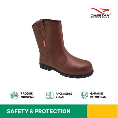 SAFETY BOOT CHEETAH 2288C-8 NITRILE HIGH CUT PULL UP COKELAT UK 8