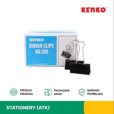 BINDER CLIP KENKO NO. 260 1 BOX (12 PACK) KEN-K1020755