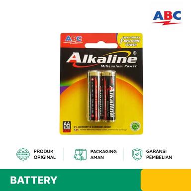 BATTERY ABC ALKALINE AA 2 - 2 PACK (4 PCS) 8CAB-AA