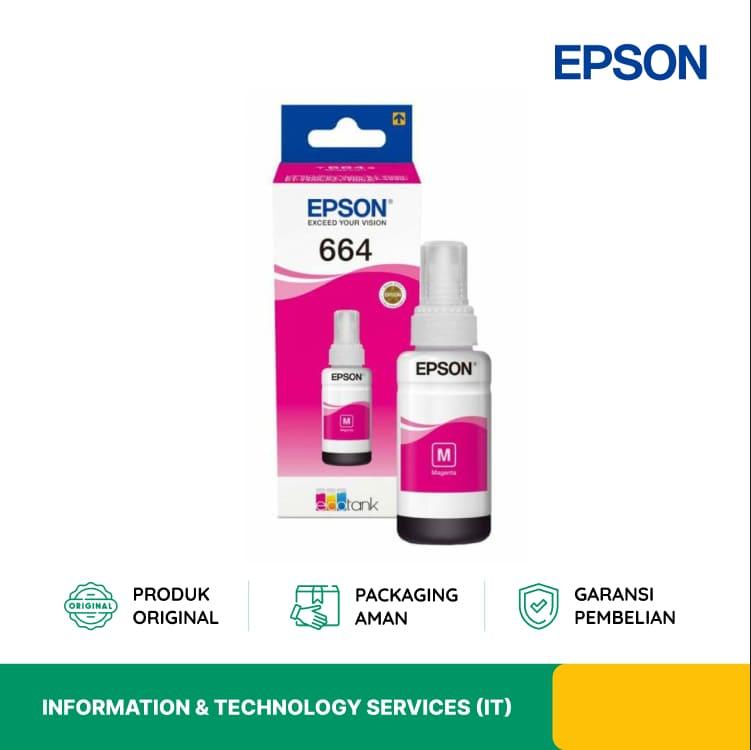 TINTA PRINTER EPSON C13T66434A 664 T6643 MAGENTA