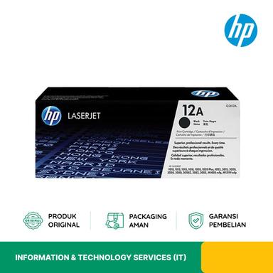 CARTRIDGE TONER LASERJET HP Q2612AC 12A HITAM