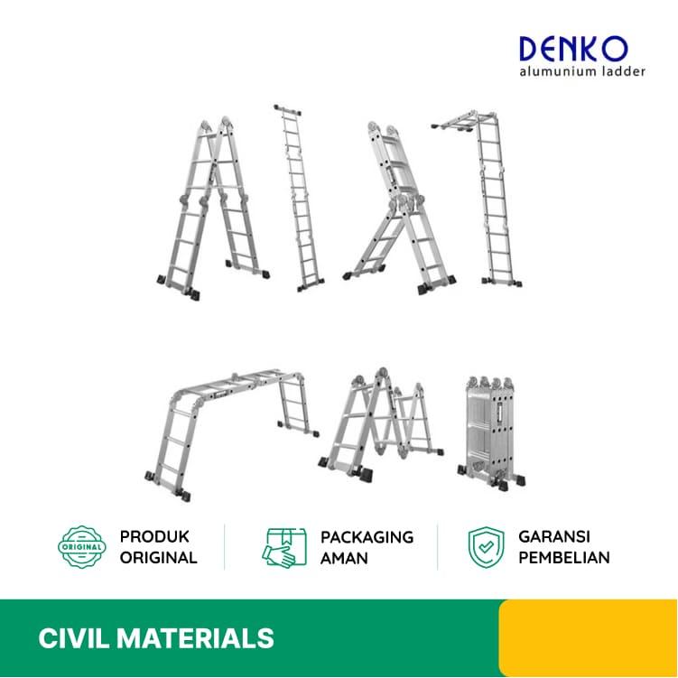 TANGGA LIPAT ALUMINIUM DENKO MAL4X5 MULTIPURPOSE 4 X 5 STEPS 5.7 M